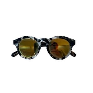 KREWE Toulouse Sunglasses with Yellow Lenses and Black and White Frame